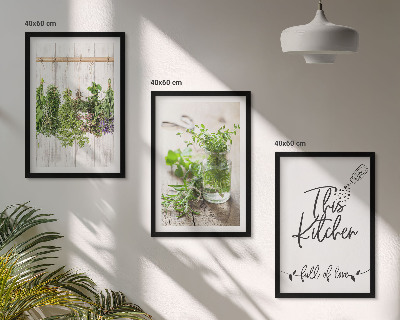 Cadre photo mural Thème de cuisine aux herbes séchées