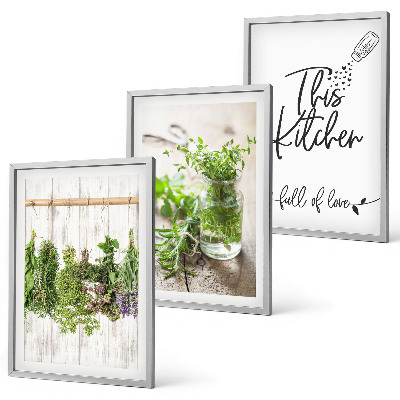 Cadre photo mural Thème de cuisine aux herbes séchées