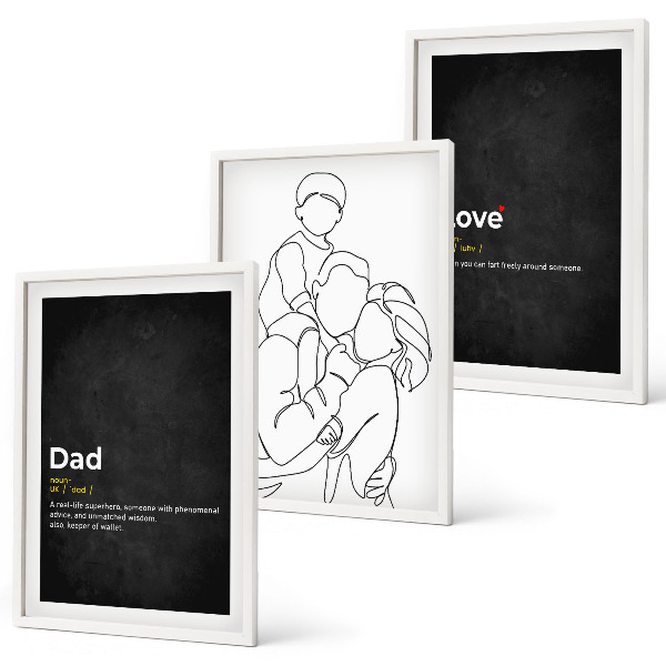 Lot de 3 tableaux pour salon L'art de la lignée familiale aime la paternité