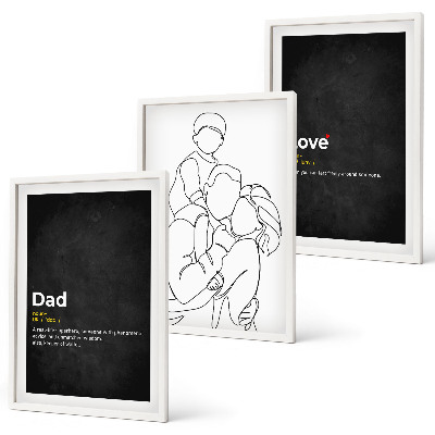 Lot de 3 tableaux pour salon L'art de la lignée familiale aime la paternité