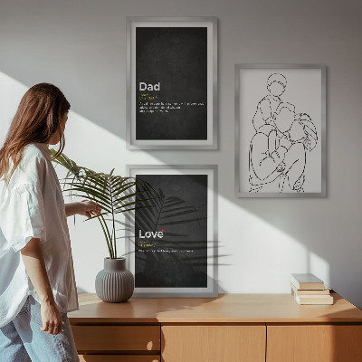 Lot de 3 tableaux pour salon L'art de la lignée familiale aime la paternité