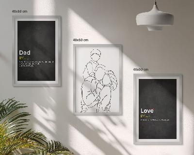 Lot de 3 tableaux pour salon L'art de la lignée familiale aime la paternité