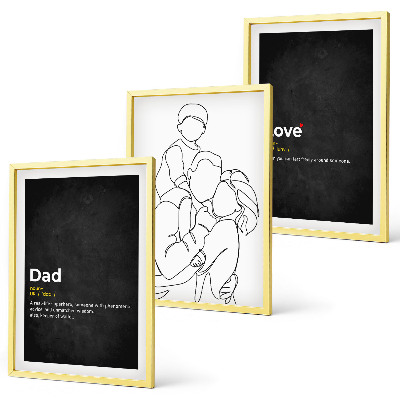 Lot de 3 tableaux pour salon L'art de la lignée familiale aime la paternité