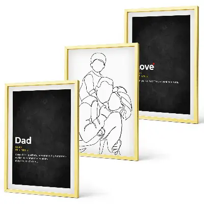 Lot de 3 tableaux pour salon sur le thème de l'art de la lignée familiale et de la paternité