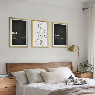 Lot de 3 tableaux pour salon L'art de la lignée familiale aime la paternité