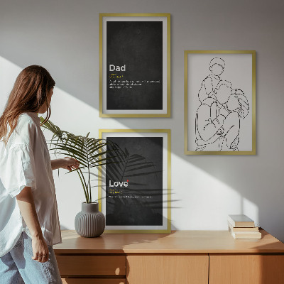 Lot de 3 tableaux pour salon L'art de la lignée familiale aime la paternité