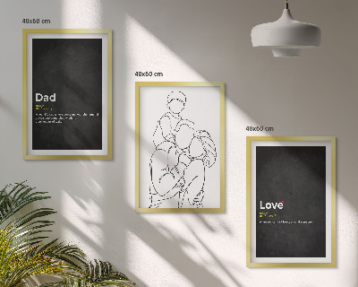 Lot de 3 tableaux pour salon L'art de la lignée familiale aime la paternité