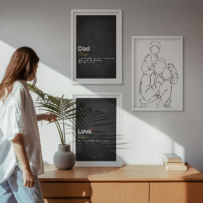 Lot de 3 tableaux pour salon L'art de la lignée familiale aime la paternité