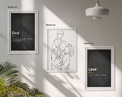 Lot de 3 tableaux pour salon L'art de la lignée familiale aime la paternité