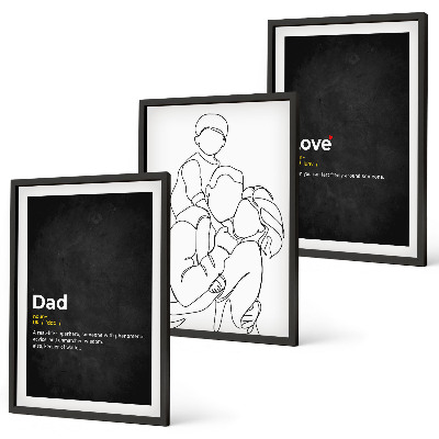 Lot de 3 tableaux pour salon L'art de la lignée familiale aime la paternité