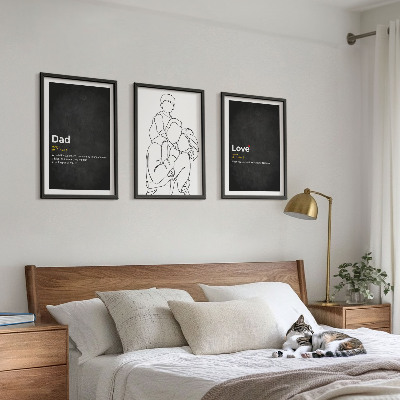 Lot de 3 tableaux pour salon L'art de la lignée familiale aime la paternité