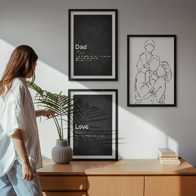Lot de 3 tableaux pour salon L'art de la lignée familiale aime la paternité