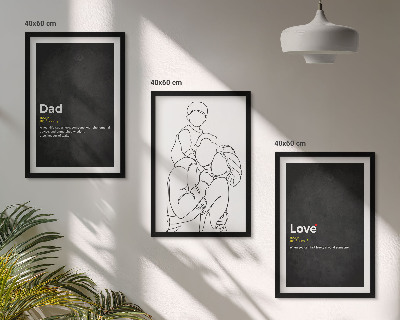 Lot de 3 tableaux pour salon L'art de la lignée familiale aime la paternité