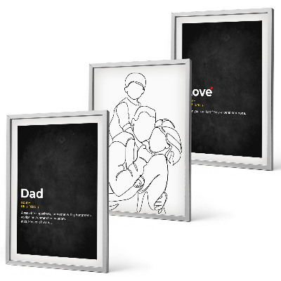 Lot de 3 tableaux pour salon L'art de la lignée familiale aime la paternité