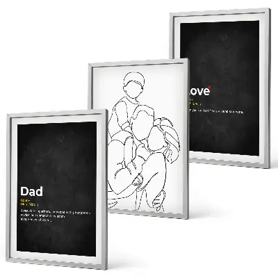 Lot de 3 tableaux pour salon sur le thème de l'art de la lignée familiale et de la paternité