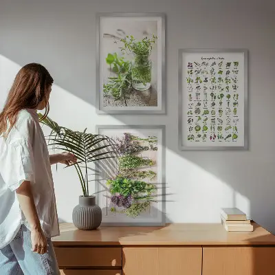 Herbes séchées pour la cuisine cadre photo mural