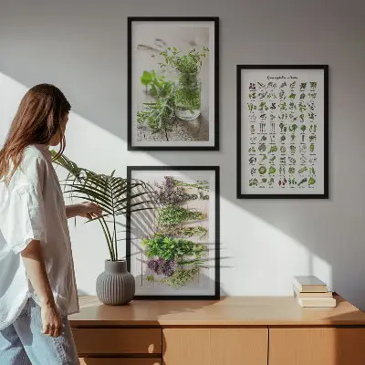 Herbes séchées pour la cuisine cadre photo mural