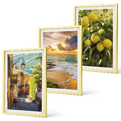 Cadre photo mural représentant des rues, la mer, la plage et des agrumes