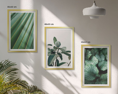 Lot de 3 tableaux pour salon Feuilles tropicales esthétiques