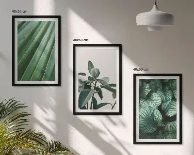 Lot de 3 tableaux pour salon avec motif feuilles tropicales esthétiques