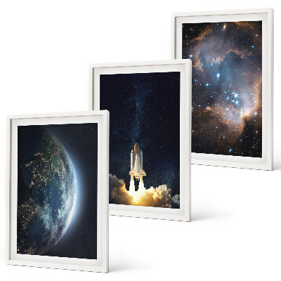 Cadre photo mural Galaxie de la fusée Terre-Espace