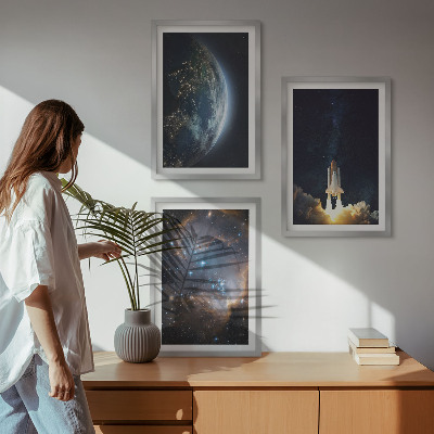 Cadre photo mural Galaxie de la fusée Terre-Espace