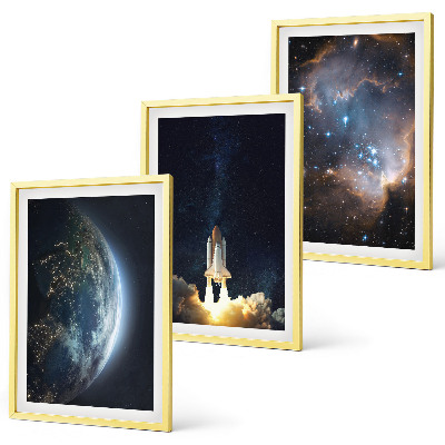 Cadre photo mural Galaxie de la fusée Terre-Espace