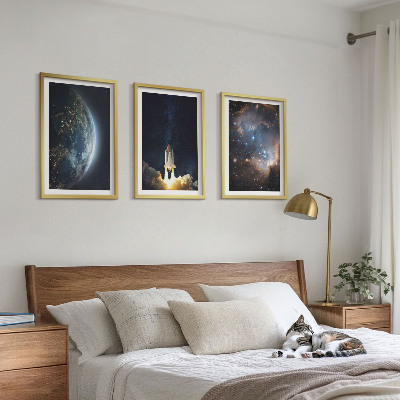 Cadre photo mural Galaxie de la fusée Terre-Espace