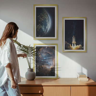 Cadre photo mural Galaxie de la fusée Terre-Espace