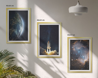 Cadre photo mural Galaxie de la fusée Terre-Espace
