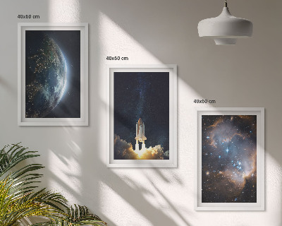 Cadre photo mural Galaxie de la fusée Terre-Espace