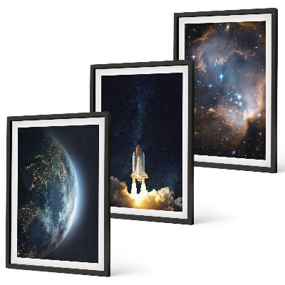 Cadre photo mural Galaxie de la fusée Terre-Espace