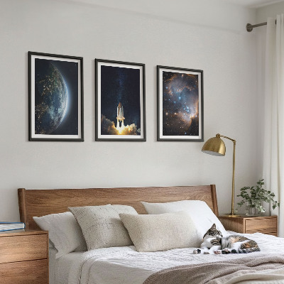 Cadre photo mural Galaxie de la fusée Terre-Espace