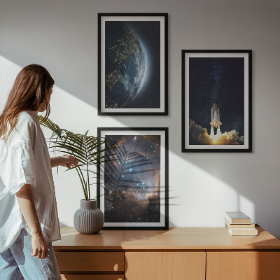 Cadre photo mural Galaxie de la fusée Terre-Espace