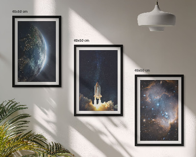 Cadre photo mural Galaxie de la fusée Terre-Espace