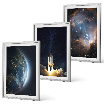 Cadre photo mural Galaxie de la fusée Terre-Espace
