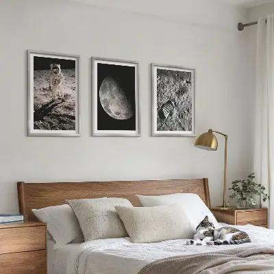 Cadre photo mural représentant un astronaute sur la Lune