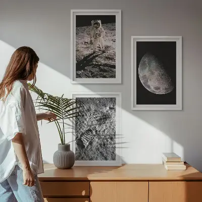 Cadre photo mural représentant un astronaute sur la Lune