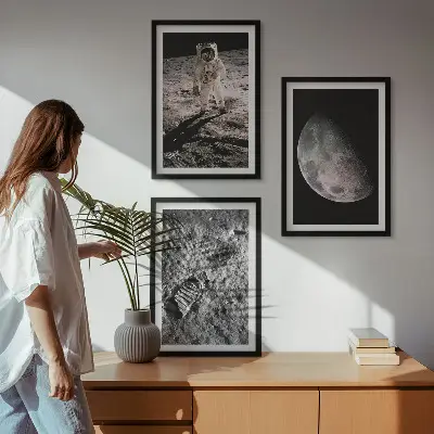 Cadre photo mural représentant un astronaute sur la Lune