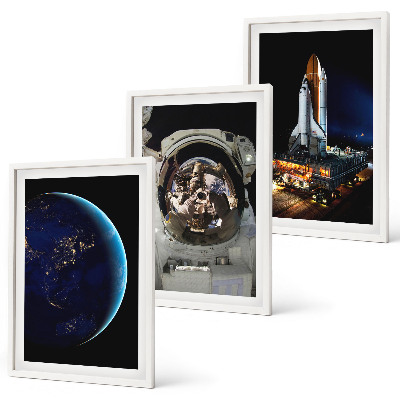 Cadre photo mural Fusée astronaute de l'espace Terre