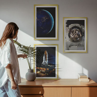 Cadre photo mural Fusée astronaute de l'espace Terre