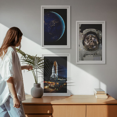 Cadre photo mural Fusée astronaute de l'espace Terre