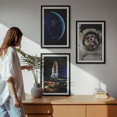 Cadre photo mural Fusée astronaute de l'espace Terre
