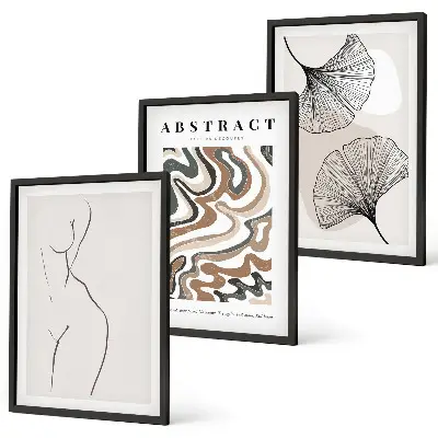 Cadre photo mural motifs bohèmes aux formes abstraites