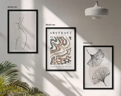 Cadre photo mural motifs bohèmes aux formes abstraites