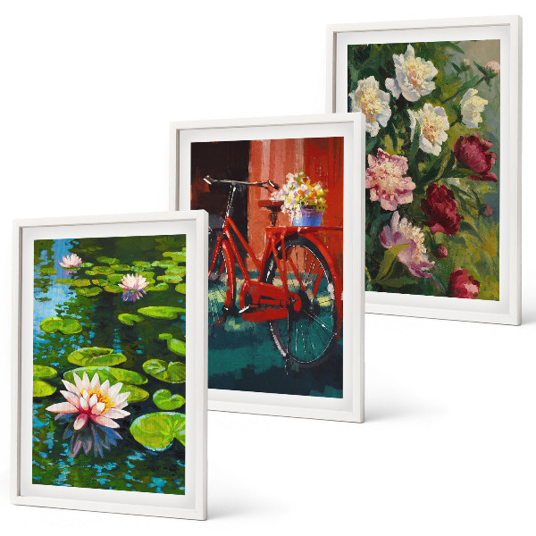 Cadre photo mural Lys dans le jardin, fleurs colorées