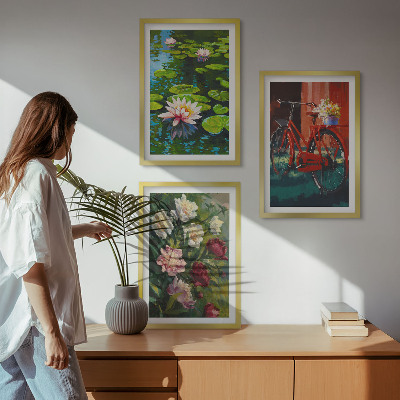 Cadre photo mural Lys dans le jardin, fleurs colorées