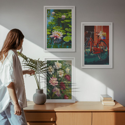 Cadre photo mural Lys dans le jardin, fleurs colorées