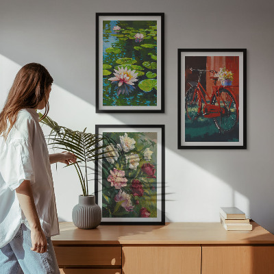 Cadre photo mural Lys dans le jardin, fleurs colorées
