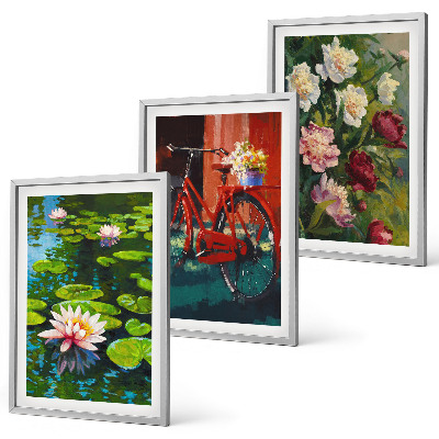 Cadre photo mural Lys dans le jardin, fleurs colorées